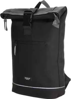 Produktbild von Kleiner Damen Roll up Rucksack Plane Tasche Fahrradrucksack Kurier Rollup Bag Schwarz