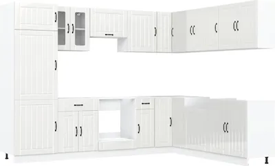 Produktbild von 14-tlg. Küchenschrank-Set Lucca Hochglanz-Weiß Holzwerkstoff
