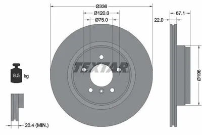 Produktbild von TEXTAR Bremsscheibe Artikel: 92137905
