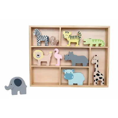 Obrázek produktu pro JaBaDaBaDo Shelfs with safari animals, Zvíře, 2 rok/roky, Vícebarevný, Dřevo