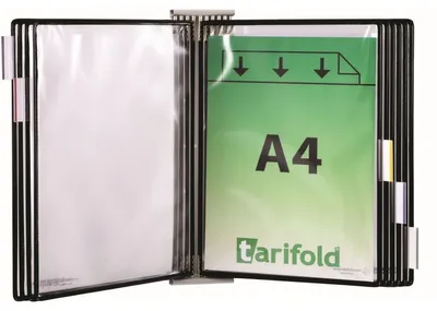 Produktbild von tarifold Wand-Sichttafelsystem 424107 DIN A4 schwarz mit 10 St. Sichttafeln, 1 St.