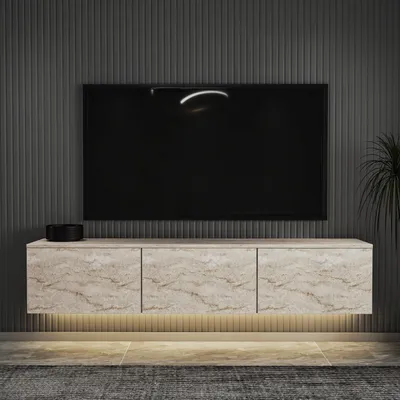 Produktbild von Skye Decor, Neon Illuminated - Travertine, TV-Schränke, Travertin, 160 x 35 x 32 cm