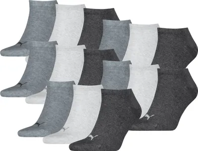 Produktbild von 15 Paar Uni Puma Sneaker Füßlinge kurze Socken in Anthrazit Melange Größe 39-42