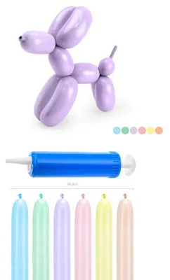 Produktbild von Modellierballons Set pastell mit Pumpe