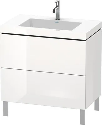 Produktbild von Waschtischunterbau L-CUBE m WT Vero Air 698x800x480mm o HL we smat ohne Hahnloch weiß supermatt