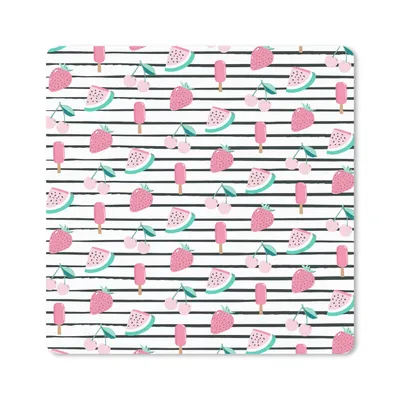 Obrázek produktu pro Podložka pod myš - Ovoce - růžová - vzor - 30x30cm - Podložka pod myš