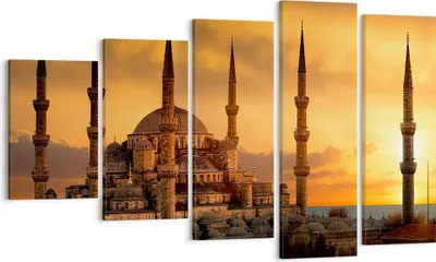 Produktbild von Bild auf Leinwand - Leinwandbild - Sonnenuntergang istanbul türkei reise - 100x60cm - Wand Bild - Wanddeko - Leinwanddruck - Bilder - Kunstdruck - Leinwand bilder - Wandkunst - EG100x60-2846