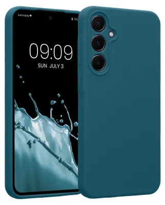 Produktbild von kwmobile Hülle kompatibel mit Samsung Galaxy A55 5G - Hülle Silikon gummiert - Handyhülle - Handy Case in Petrol matt