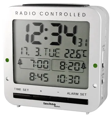 Zdjęcie produktu dla Technoline WT 245, Cyfrowy budzik, Prostokąt, Srebrny, Wewnętrzna, Dorosły, 12/24h