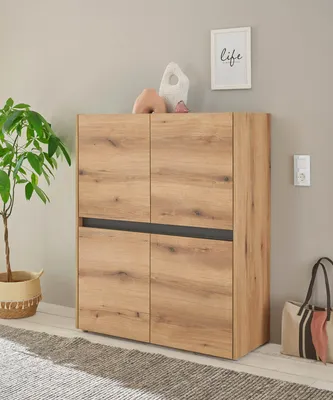 Produktbild von Highboard Eiche 100 cm 4-türig Boston