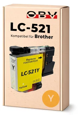 Produktbild von Brother LC-521 kompatible Druckerpatrone Gelb - DCP-J1260w DCP-J1310dw DCP-J1360dw DCP-J1460dw