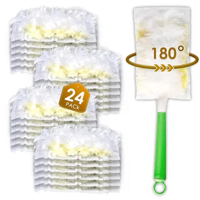 Staubtuch-Nachfüllungen 24 Stück + 1 Griff, kompatibel mit Swiffer