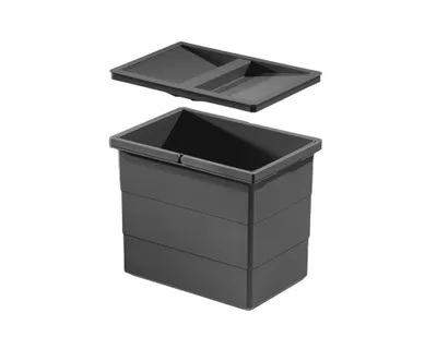 Produktbild von Hailo Inneneimer 1129959 mit Deckel dunkelgrau 18 Liter 2 Henkel