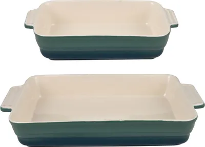 Produktbild von Kochschüssel Bergner Excalibur 2 Stücke grün Creme Steingut