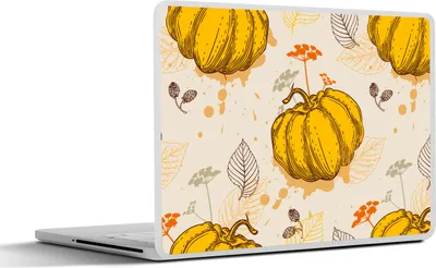 Produktbild von MuchoWow® Laptop Aufkleber Sticker Cover Kürbis - Herbst - Muster 36.5x27.5 cm - Laptop-Sticker