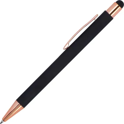 Produktbild von 10x Touchpen Kugelschreiber / aus Metall / Farbe: rosegold-schwarz