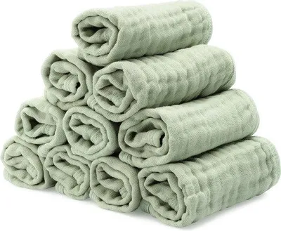 Produktbild von Famanu Waschhandschuhe Baby Musselin 10 Stück - 10 x 25,5 cm