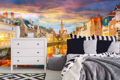 Produktbild von Vlies Fototapete KANAL SPIEGELREI 375 x 250 cm (inkl. Kleister) - Vlies Tapete, Wandtapete, Wandbilder - Tapete für Wohnzimmer Schlafzimmer, Büro, Küche - Montagefertig
