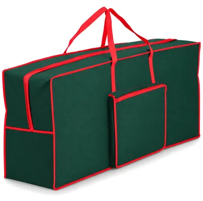 Weihnachtsbaum-Aufbewahrungstasche 125x30x50 cm dunkelgrün/rot