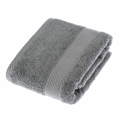 Image de HOMESCAPES Serviette éponge 100 % coton 50 x 90 cm – gris