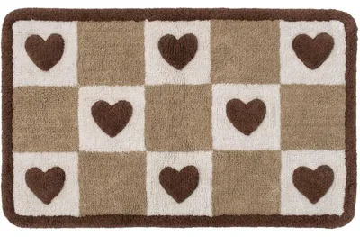 Produktbild von Badteppich Herzen - Baumwolle - Mehrfarbig - 50 x 80 cm