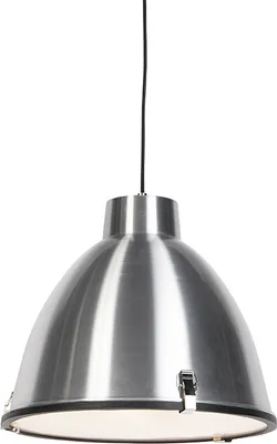 Produktbild von QAZQA - Industrie I Vintage I Industrie I Vintage I Hängelampe I Pendellampe I Pendelleuchte Aluminium 38 cm dimmbar - Anteros I Wohnzimmer I Schlafzimmer - Rund - LED geeignet E27