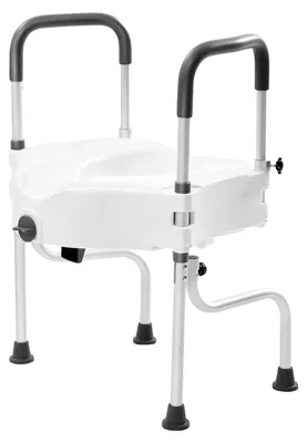 Produktbild von Toilettensitzerhöhung, Armlehnenstütze, verstellbare Höhe, WEISS