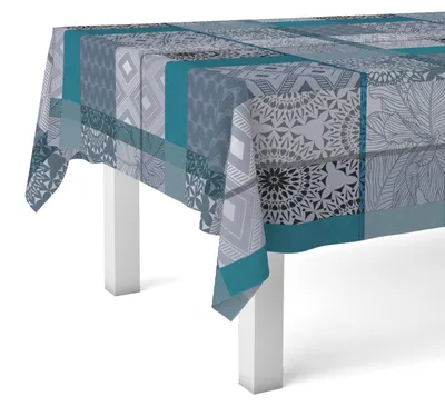 Wachstuch-Tischdecke Pomp, blau, 300 x 140 cm