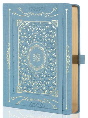 Image de Cahier B5, format pointillé, couverture rigide, papier 160 g/m², 150 pages, couleur bleue