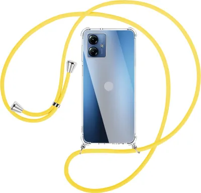 Produktbild von Handykette Backcover-Schutzhülle mit Band (Metall silberfarben) für Motorola Moto G14 (PAYF0010IN, 6.5'') - gelb