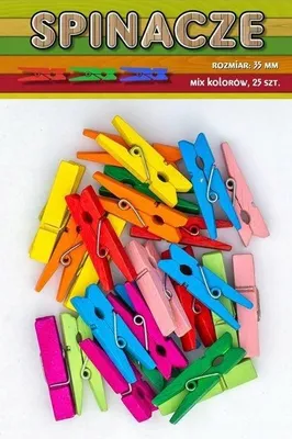 Image de Agrafes en bois colorées, 25 pièces, 3,5 cm