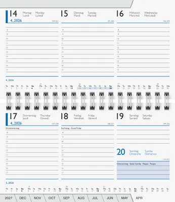 Image de BRUNNEN 1075501006 Calendrier de poche 15x9cm 2S/1W à encarter