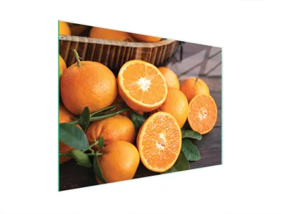 Produktbild von Glasschneidebrett 40x30 cm mit Obst Motiv, hygienisch und leicht zu reinigen