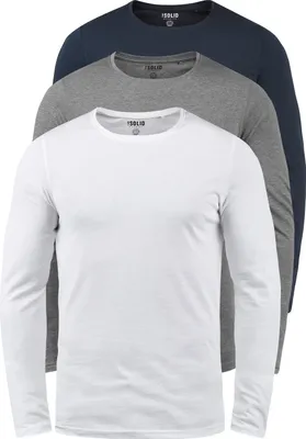 Produktbild von SOLID SDBasal Herren Longsleeve Langarmshirt Shirt Basic mit Rundhalsausschnitt im 2er Pack oder 3er Pack