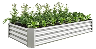 Produktbild von Metall-Hochbeet,Hochbeete für den Garten aus stabilem Stahlblech mit robuster Konstruktion,Rostschutz und langer Lebensdauer,Hochbeet-Bausatz ohne Erde
