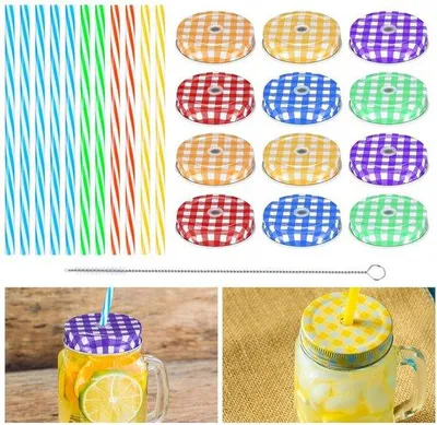Obrázek produktu pro Víčka na zavařovací sklenice, 12 kusů, barevná, nerezová ocel