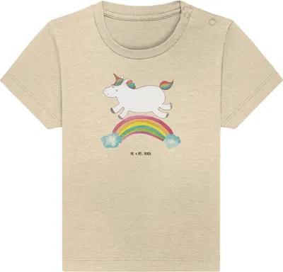 Produktbild von Mr. & Mrs. Panda  T-Shirt Einhorn Regenbogen 24. - 36. Monat - Natural Raw - Geschenk, Baumwolle Baby Shirt, Einhornpower, Kinder Top, Oberteil, Erwachsenwerden