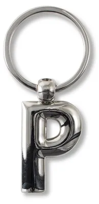 Produktbild von IF Schlüsselanhänger P, personalisierbar, Metall, 7 cm, silber