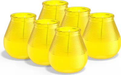 Produktbild von Bolsius 6er Set Outdoor-Kerzen mit Citronella-Duft, gelb