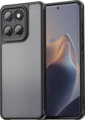 Produktbild von Matt Hülle für Motorola Edge 60 Fusion mit Kameraschutz, Transluzente Matt Rückseite Stoßfeste Handyhülle Schwarz