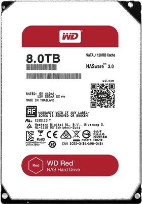 Produktbild von Western Digital Red, 8 TB, 5400 RPM, 128 MB, 3.5", Serial ATA III