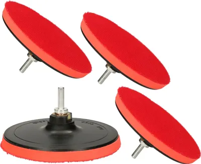 Zdjęcie produktu dla KOTARBAU® Tarcza Szlifierska Polerska Z Rzepem Do Wiertarki Szlifierki 150 MM Zestaw 4 SZT