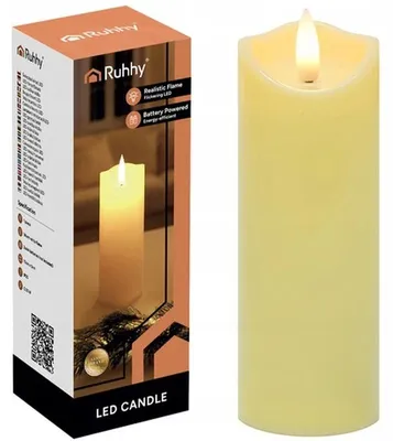 Immagine prodotto di Ruhhy 26719 Candela LED a batteria 15 x 5 cm, beige