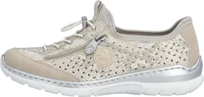 Produktbild von Rieker Damen Sneaker farbenfroh Gummizug Textil leicht flexibel rutschfest L3252, Größe:41 EU, Farbe:Gold