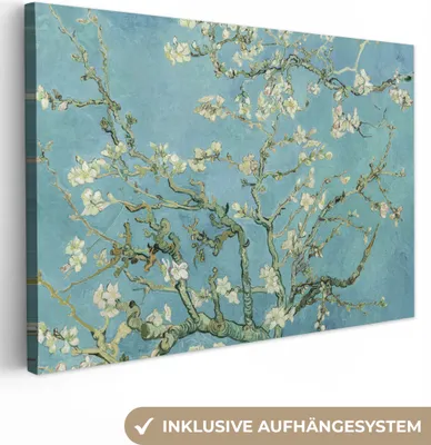Zdjęcie produktu dla MuchoWow® - Obraz na płótnie - Van Gogh - Kwiat migdałowca - Starzy mistrzowie - Sztuka - Vintage, obraz na ścianę, dekoracja ścienna, obrazy do salonu, 30x20cm