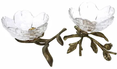 Imagen del producto de Meander, juego de 2 cuencos decorativos, color dorado, 24x12x8 cm