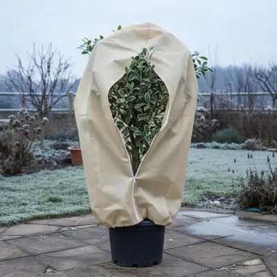 Produktbild von 2 Stück Pflanzenschutzhauben - Winterschutz für Pflanzen - 1,2×1,8 m - atmungsaktives Vlies aus Polypropylen - Frostschutz, wiederverwendbar - gelb