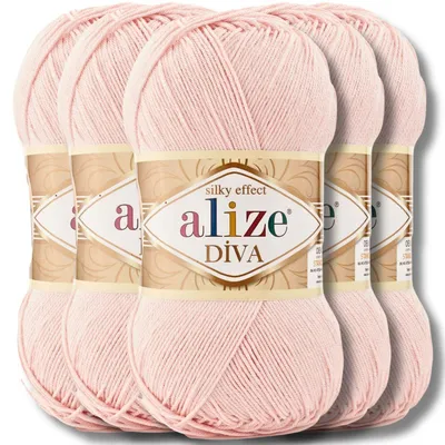 Image de Alize 5 x 100 g de laine Diva, unie, crochet, tricot (161)