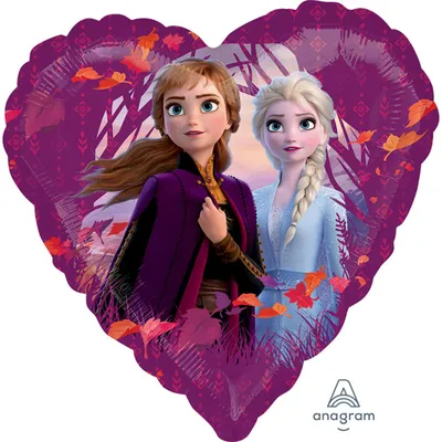Produktbild von Amscan Standard Frozen 2 Folienballon Herz S60 verpackt 43 cm