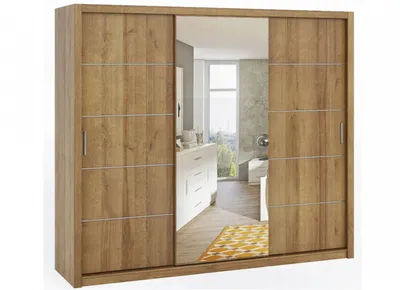 Produktbild von Schwebetürenschrank mit Spiegel 250 BRYAN – Eiche Artisan